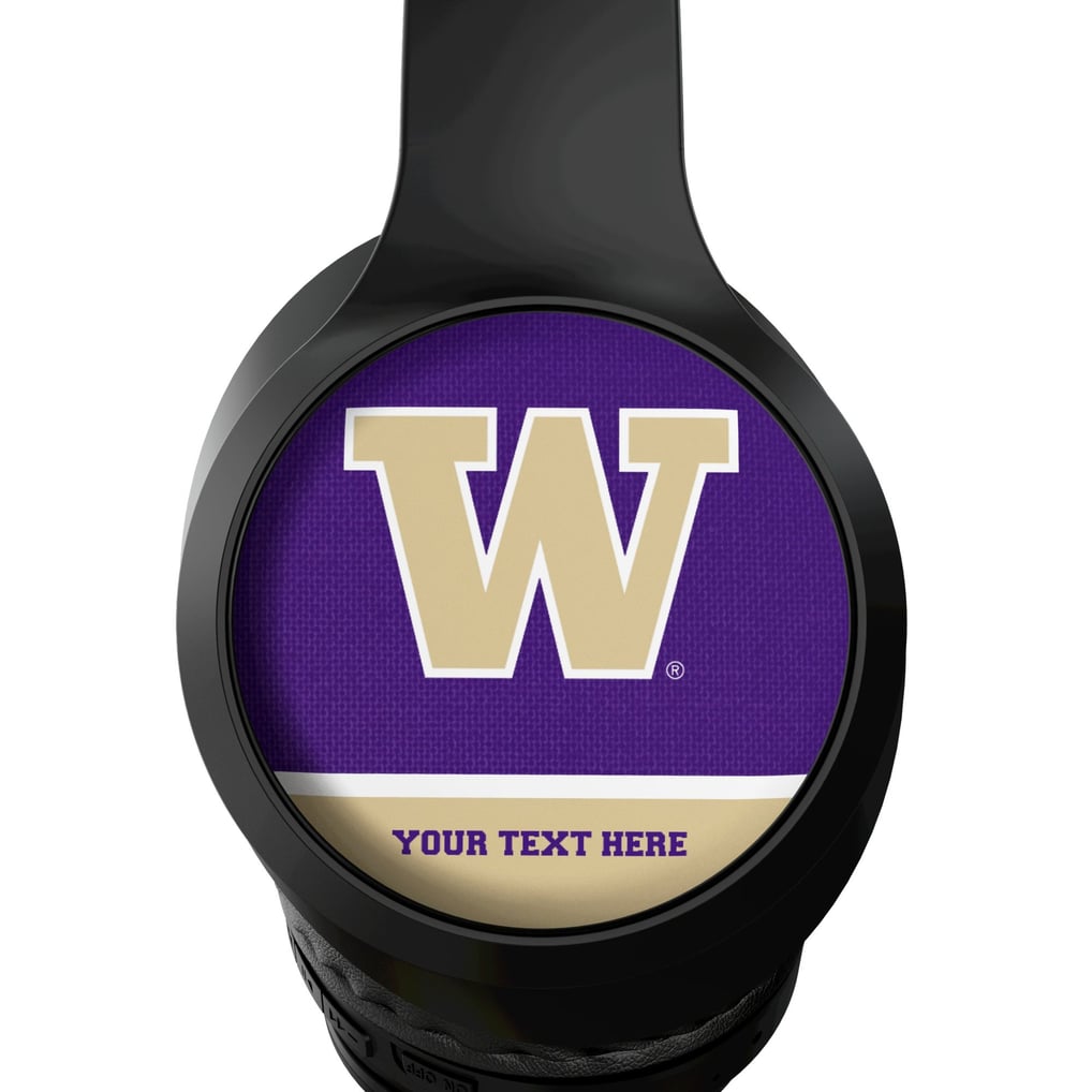 Washington Huskies Keyscaper Personalized Endzone Solid Wireless Bluetooth Headphones With Case