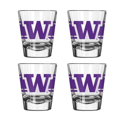 Washington Huskies Logo Brands Four-Piece Stripe Shot Glass Set