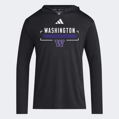 Washington Huskies adidas D4T Long Sleeve Hooded T-Shirt - Black