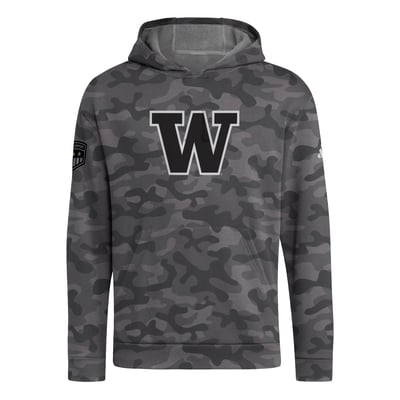 Washington Huskies adidas Honor & Support Fleece Pullover Hoodie - Charcoal