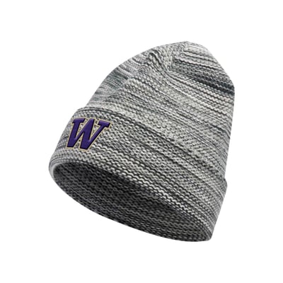 Washington Huskies adidas Marled Cuffed Knit Hat - Gray