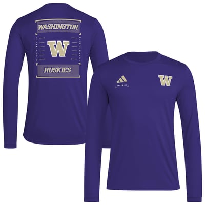  Washington Huskies adidas Locker Football Icon AEROREADY Pre-Game Long Sleeve T-Shirt - Purple