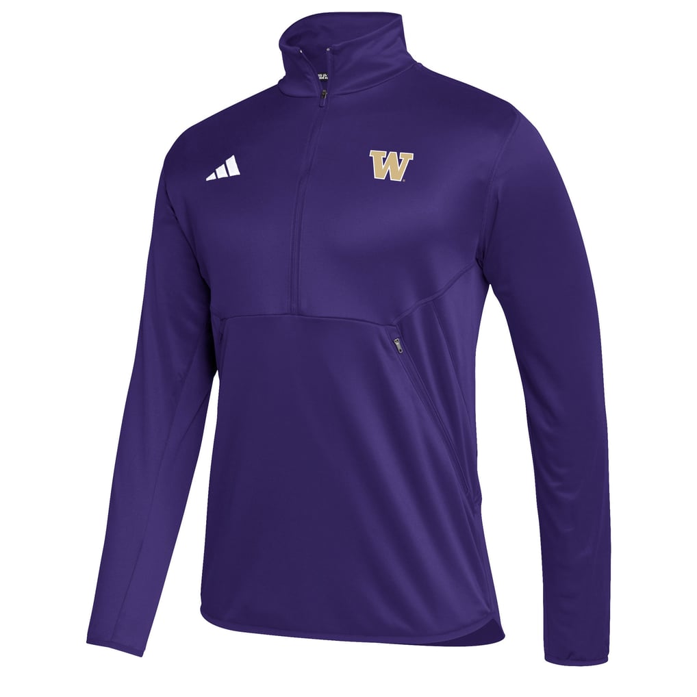  Washington Huskies adidas Stadium Knit Quarter-Zip Pullover Jacket - Purple