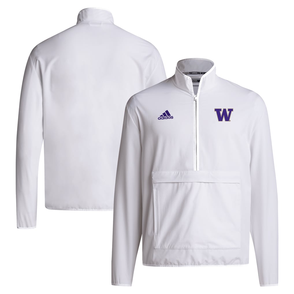 Washington Huskies adidas 2024 Coaches Sideline Half-Zip Jacket - White