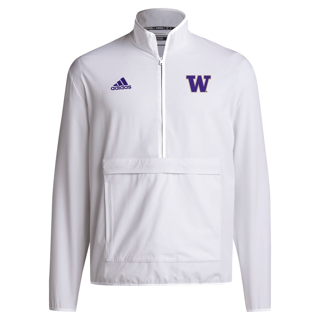 Washington Huskies adidas 2024 Coaches Sideline Half-Zip Jacket - White