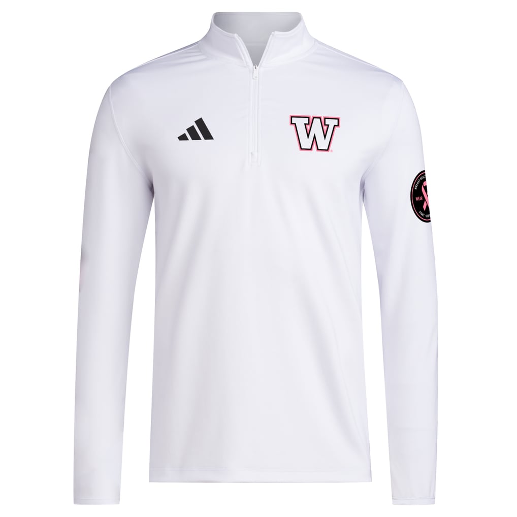 Washington Huskies adidas Wear Pink Quarter-Zip Pullover - White
