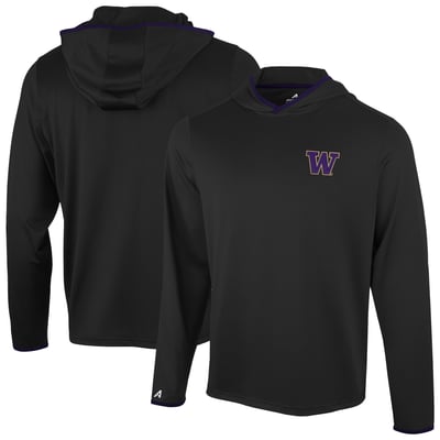  Washington Huskies Antigua Brink Color Pop Long Sleeve Hoodie T-Shirt - Black