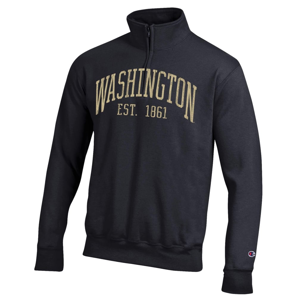  Washington Huskies Champion Powerblend Quarter-Zip Pullover - Black
