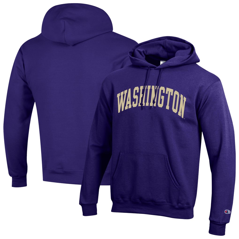  Washington Huskies Champion Basic Arch Fleece Pullover Hoodie - Purple