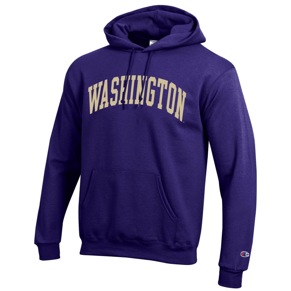  Washington Huskies Champion Basic Arch Fleece Pullover Hoodie - Purple