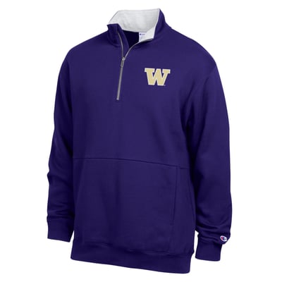  Washington Huskies Champion Fleece Quarter-Zip Pullover - Purple
