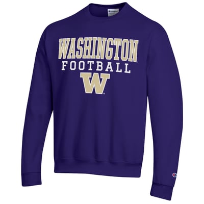 Washington Huskies Champion Football Stack Sweatshirt - Purple