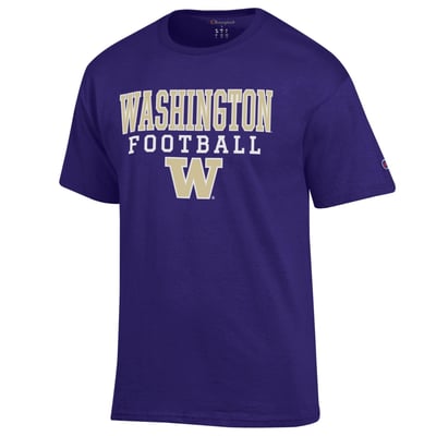 Washington Huskies Champion Football Stack T-Shirt - Purple