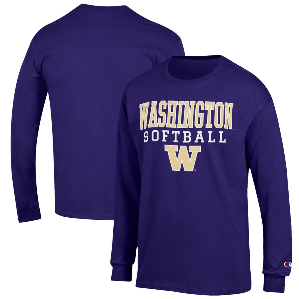 Washington Huskies Champion Softball Stack Long Sleeve T-Shirt - Purple