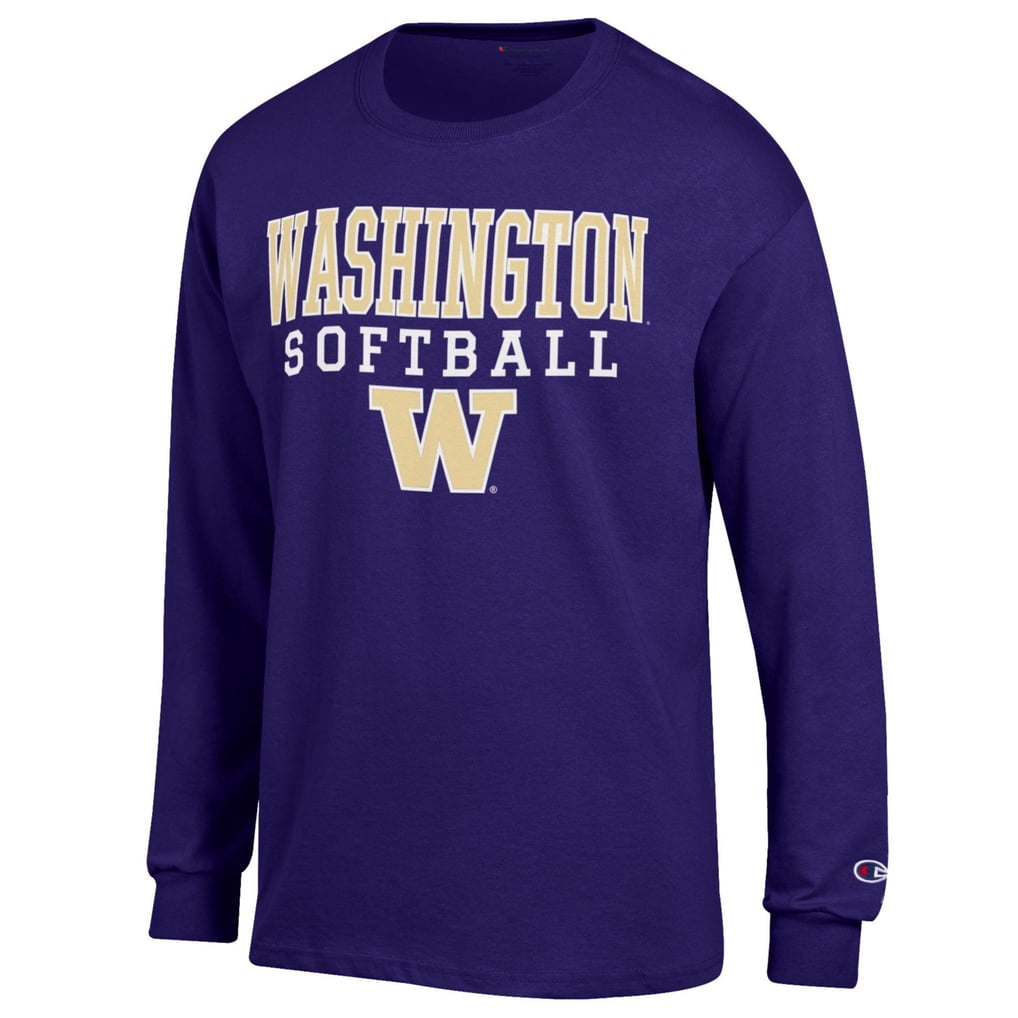 Washington Huskies Champion Softball Stack Long Sleeve T-Shirt - Purple