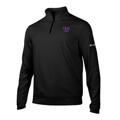  Washington Huskies Columbia Grainline Quarter-Zip Pullover - Black