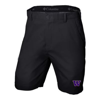 Washington Huskies Columbia Omni-Wick Lie Angle Shorts - Black