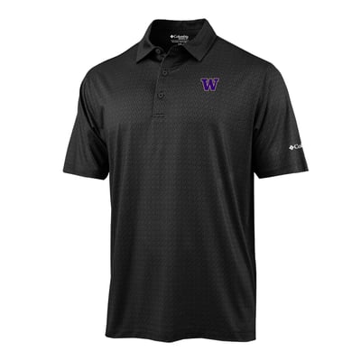  Washington Huskies Columbia Pacer Polo - Black