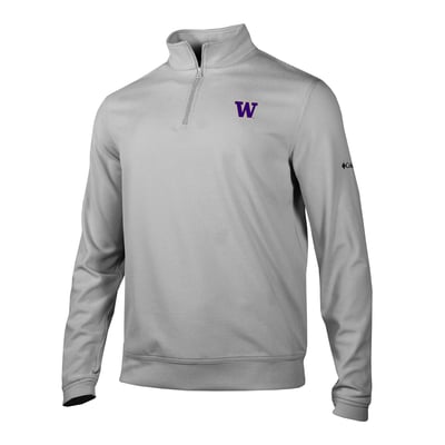  Washington Huskies Columbia Grainline Quarter-Zip Pullover - Gray