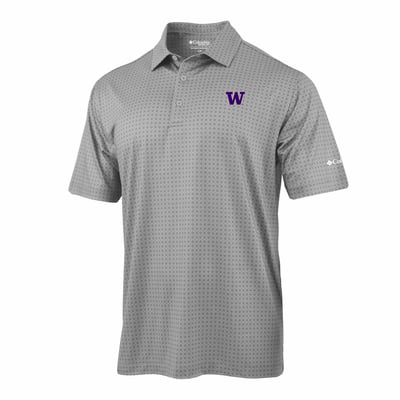  Washington Huskies Columbia Highland Drift Polo - Gray