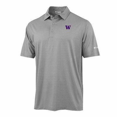  Washington Huskies Columbia Pacer Polo - Gray