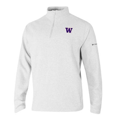  Washington Huskies Columbia Swingcraft Quarter-Zip Pullover - White