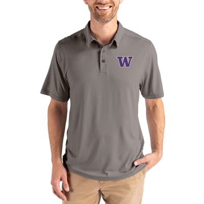 Washington Huskies Cutter & Buck Coastline Epic Comfort Eco Recycled Polo - Gray