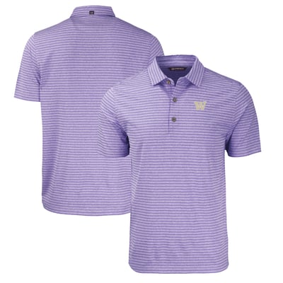  Washington Huskies Cutter & Buck Forge Eco Heathered Stripe Stretch Recycled Polo - Heather Purple