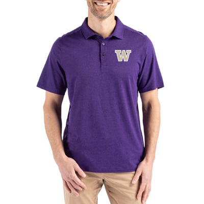 Washington Huskies Cutter & Buck Coastline Epic Comfort Eco Recycled Polo - Purple