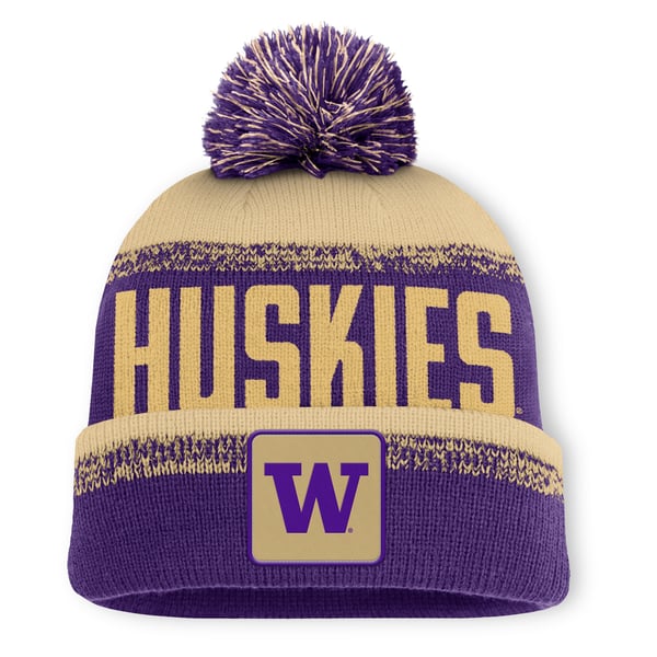 Washington Huskies Fanatics Thrive Cuffed Knit Hat with Pom  display picture 3