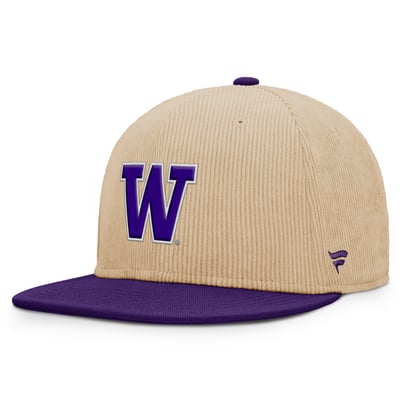 Washington Huskies Fanatics Catcher Snapback Hat - Tan