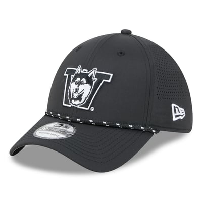 Washington Huskies New Era Vault Inline Performance Rope 39THIRTY Stretch Hat - Black