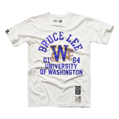 Roots of Fight x Bruce Lee x Washington Huskies Campus Legend T-Shirt - White