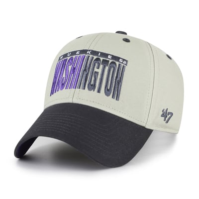 Washington Huskies '47 Unisex Half Block Text MVP Adjustable Hat - Gray/Black