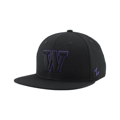  Washington Huskies Zephyr Unisex Slice 3D Z11 Snapback Hat - Black