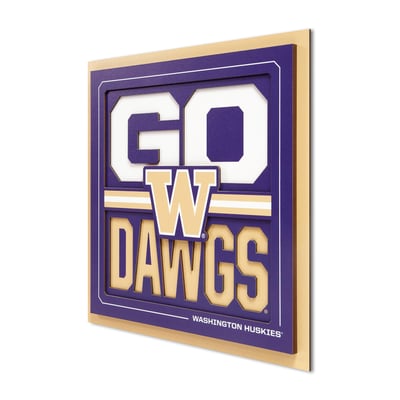 Washington Huskies 12" x 12" Slogan Series 3D Wall Art