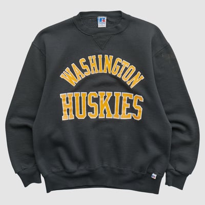 Washington Huskies Russell 90s Pullover Sweatshirt - Black - S by Fanatics Real Vintage