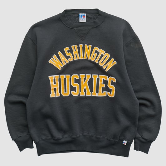 Washington Huskies Russell 90s Pullover Sweatshirt - Black - S by Fanatics Real Vintage