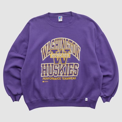 Washington Huskies Russell 90s Pullover Sweatshirt - Purple - L by Fanatics Real Vintage