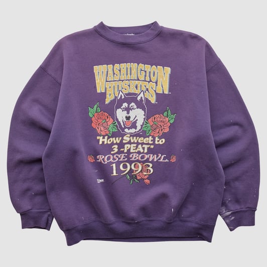 Washington Huskies Salem Sportswear 1993 Pullover Sweatshirt - Purple - M by Fanatics Real Vintage