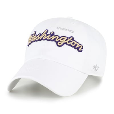 Washington Huskies '47 Women's Trendy Script Clean Up Adjustable Hat - White