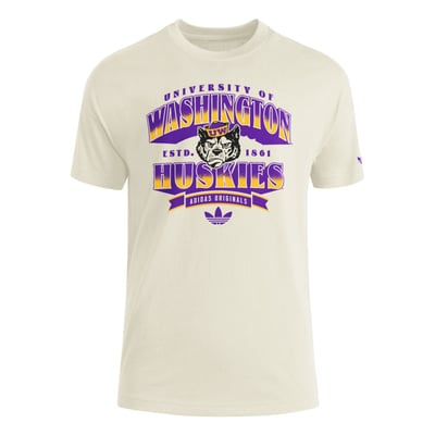 Washington Huskies adidas Originals Women's Boyfriend T-Shirt - Cream
