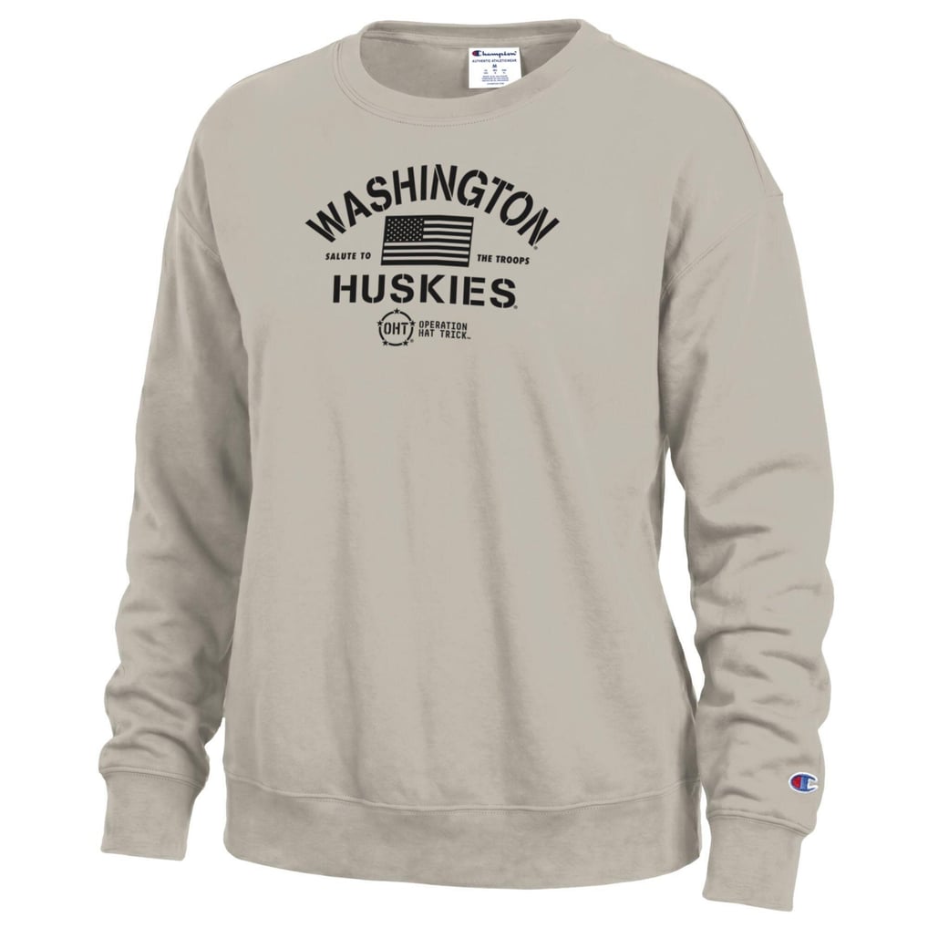 Washington Huskies Champion Women's Operation Hat Trick Powerblend Sweatshirt - Tan