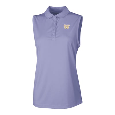  Washington Huskies Columbia Women's Ace Flair Sleeveless Tank Polo - Purple