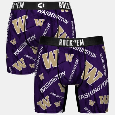  Washington Huskies Rock Em Youth All Over Logo Boxer Briefs - Purple