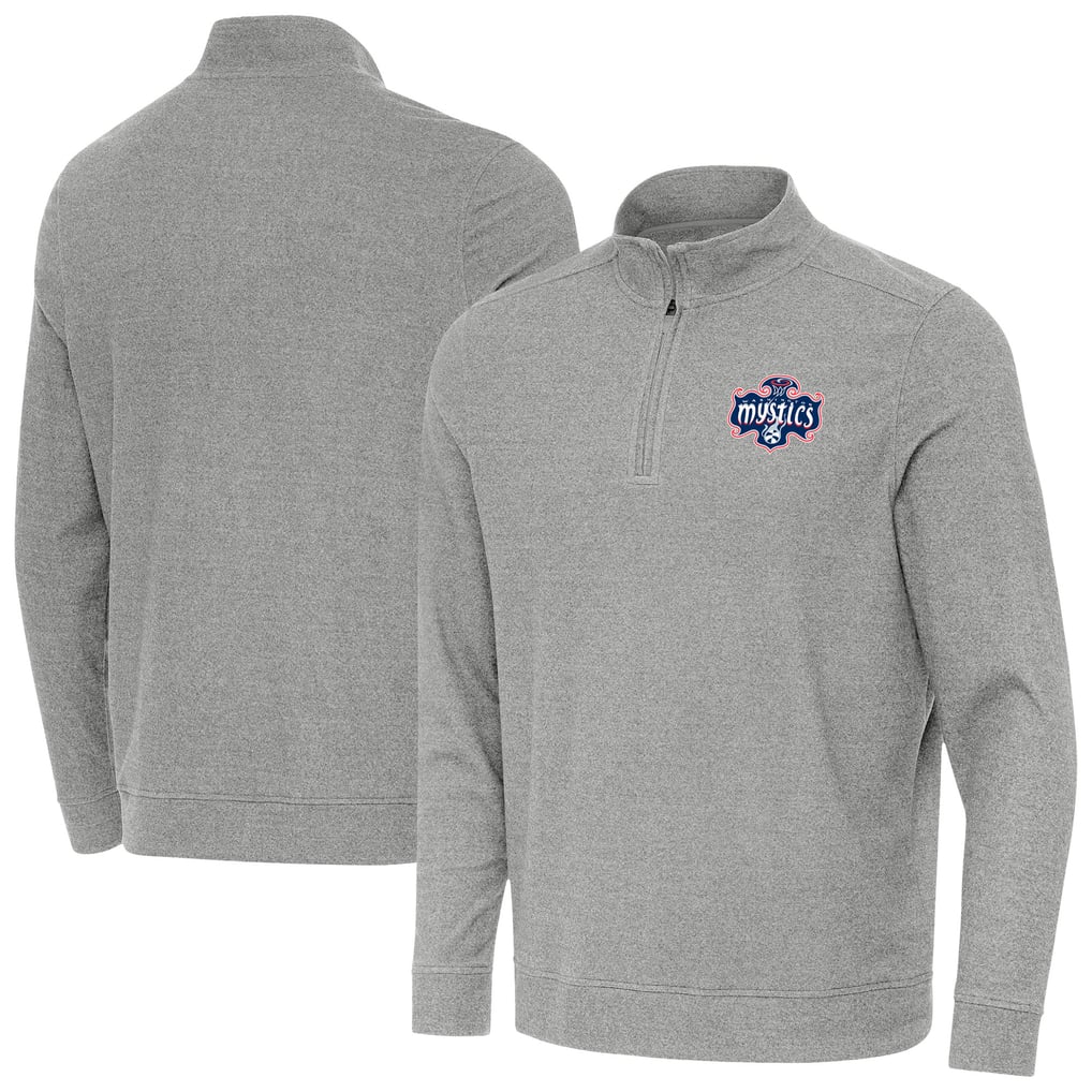 Washington Mystics Antigua Subtle Quarter-Zip Top - Heather Gray