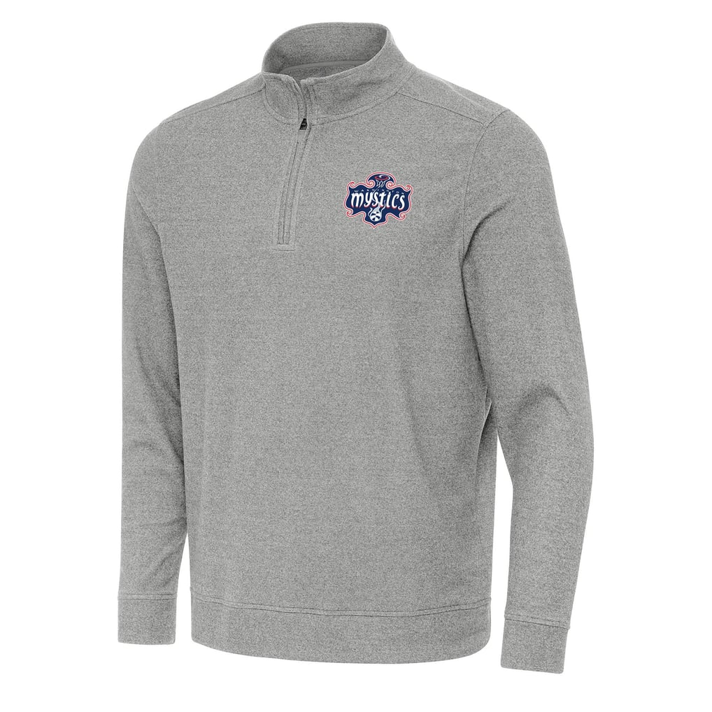 Washington Mystics Antigua Subtle Quarter-Zip Top - Heather Gray