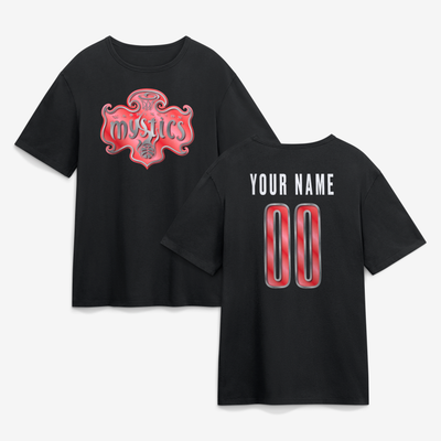 Washington Mystics Big & Tall Forged Mascot Personalized Name & Number T-Shirt - Black