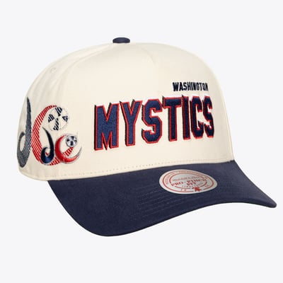 Washington Mystics Mitchell & Ness Unisex Big Time Pro Crown Adjustable Hat - Cream