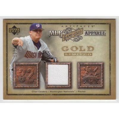 2006 Artifacts MLB Game-Used Apparel Gold Limited #CD Chad Cordero Jsy/150